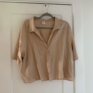 Shade store beige button down